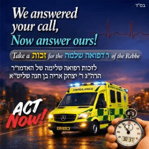 Take a זכות for a רפואה שלמה for הגה"צ אדמו"ר מהורודאנקא שליט"א